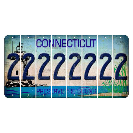 Connecticut Preserve the Sound Cut License Plate Strips (Set of 8)