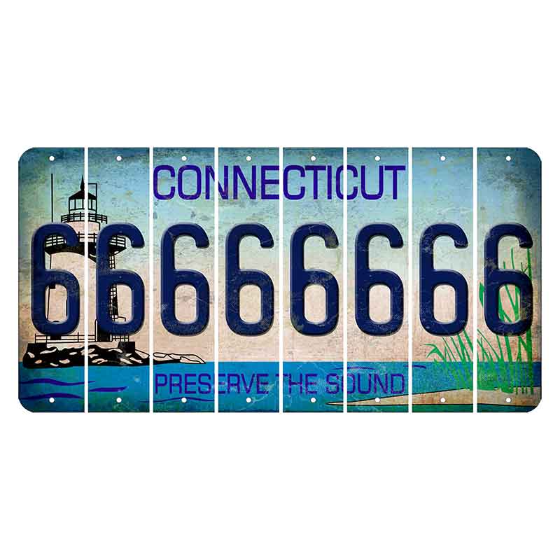 Connecticut Preserve the Sound Cut License Plate Strips (Set of 8)