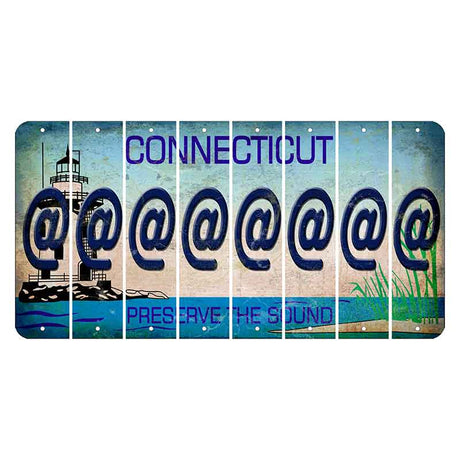 Connecticut Preserve the Sound Cut License Plate Strips (Set of 8)