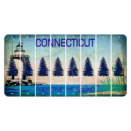 Connecticut Preserve the Sound Cut License Plate Strips (Set of 8)