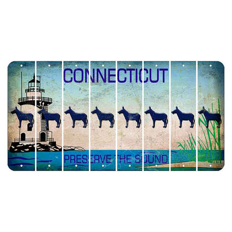 Connecticut Preserve the Sound Cut License Plate Strips (Set of 8)