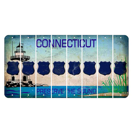 Connecticut Preserve the Sound Cut License Plate Strips (Set of 8)