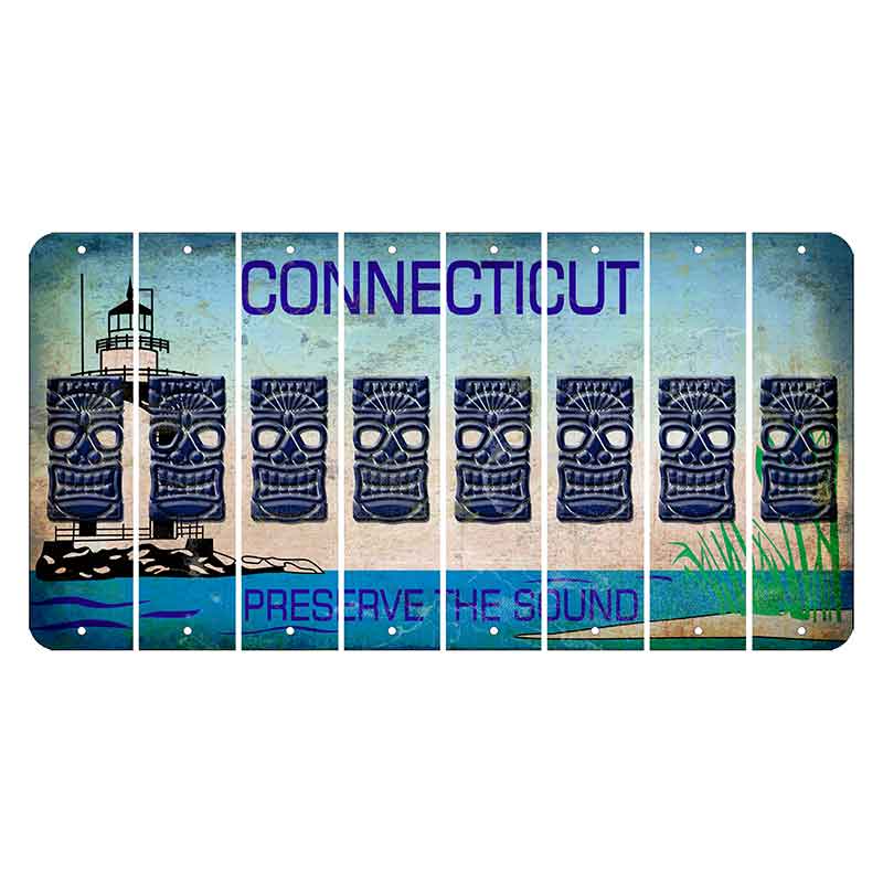 Connecticut Preserve the Sound Cut License Plate Strips (Set of 8)