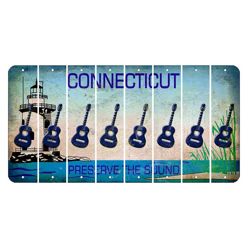 Connecticut Preserve the Sound Cut License Plate Strips (Set of 8)