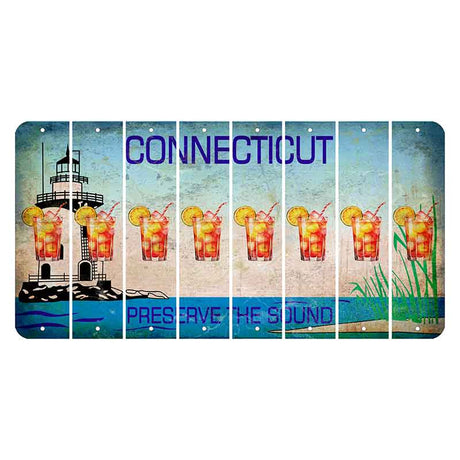 Connecticut Preserve the Sound Cut License Plate Strips (Set of 8)