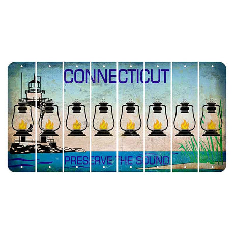 Connecticut Preserve the Sound Cut License Plate Strips (Set of 8)