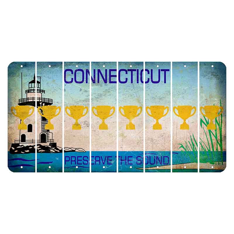 Connecticut Preserve the Sound Cut License Plate Strips (Set of 8)