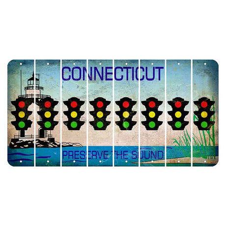 Connecticut Preserve the Sound Cut License Plate Strips (Set of 8)