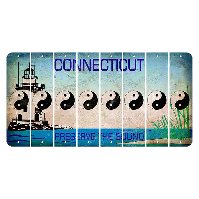 Connecticut Preserve the Sound Cut License Plate Strips (Set of 8)