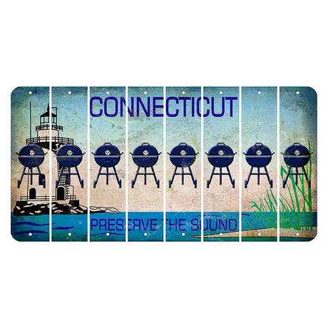 Connecticut Preserve the Sound Cut License Plate Strips (Set of 8)