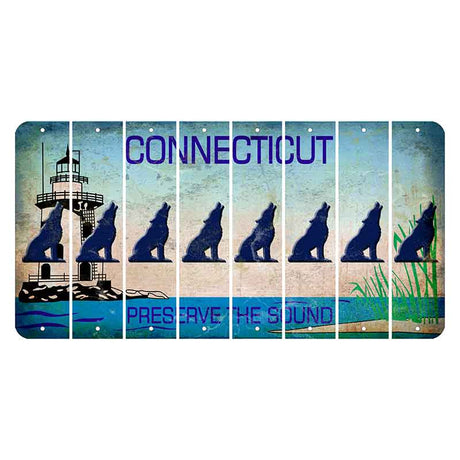 Connecticut Preserve the Sound Cut License Plate Strips (Set of 8)