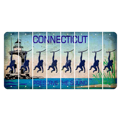 Connecticut Preserve the Sound Cut License Plate Strips (Set of 8)