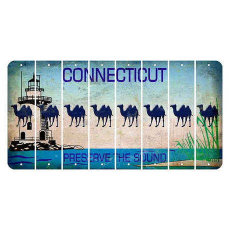 Connecticut Preserve the Sound Cut License Plate Strips (Set of 8)