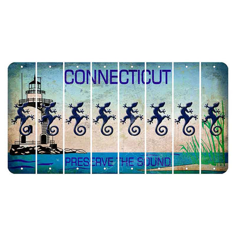 Connecticut Preserve the Sound Cut License Plate Strips (Set of 8)