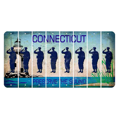 Connecticut Preserve the Sound Cut License Plate Strips (Set of 8)