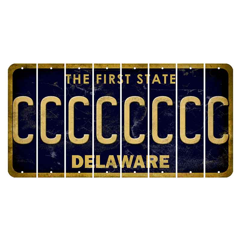 Delaware The First State Cut License Plate Strips (Set of 8)