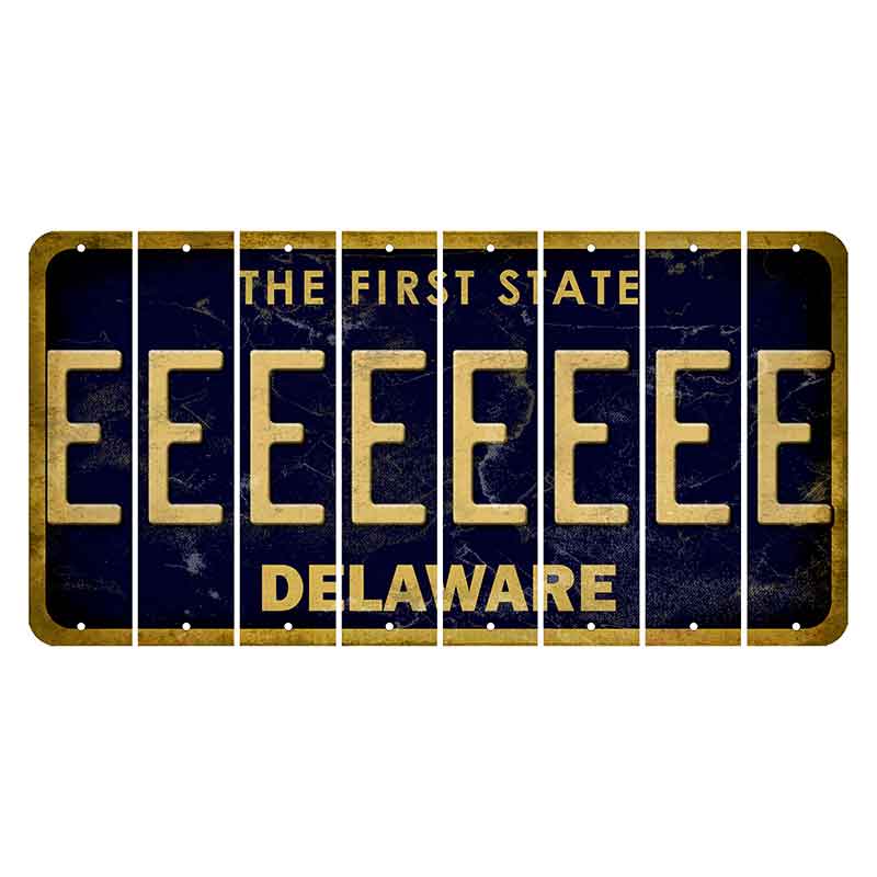 Delaware The First State Cut License Plate Strips (Set of 8)