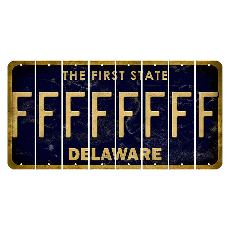 Delaware The First State Cut License Plate Strips (Set of 8)