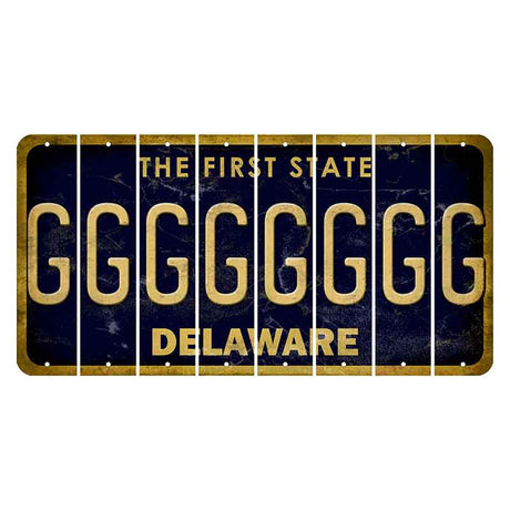 Delaware The First State Cut License Plate Strips (Set of 8)