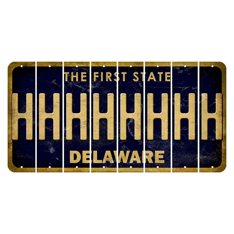 Delaware The First State Cut License Plate Strips (Set of 8)