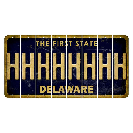 Delaware The First State Cut License Plate Strips (Set of 8)