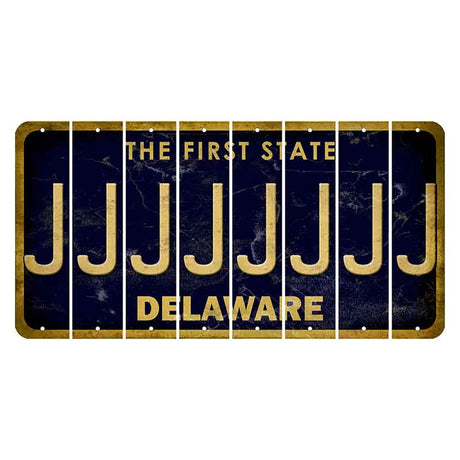 Delaware The First State Cut License Plate Strips (Set of 8)