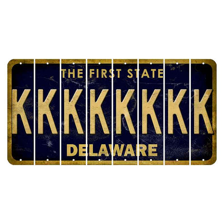 Delaware The First State Cut License Plate Strips (Set of 8)