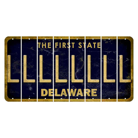 Delaware The First State Cut License Plate Strips (Set of 8)