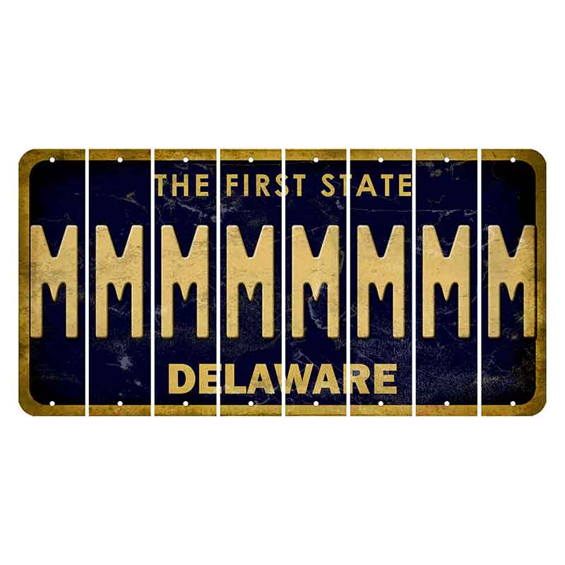 Delaware The First State Cut License Plate Strips (Set of 8)