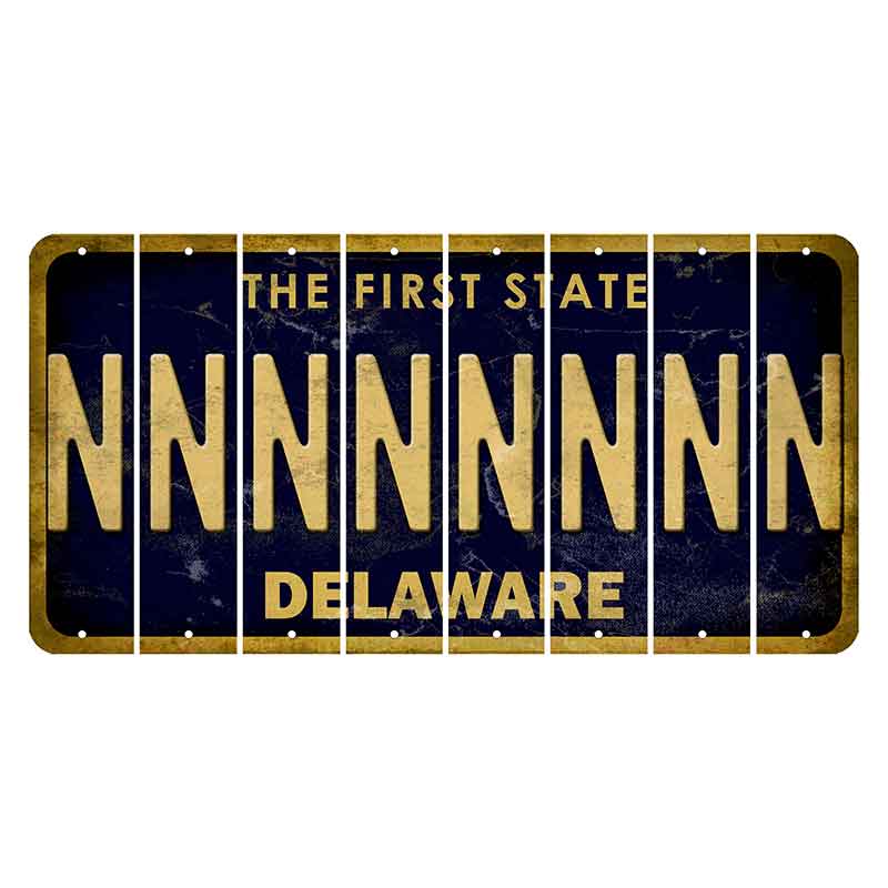 Delaware The First State Cut License Plate Strips (Set of 8)