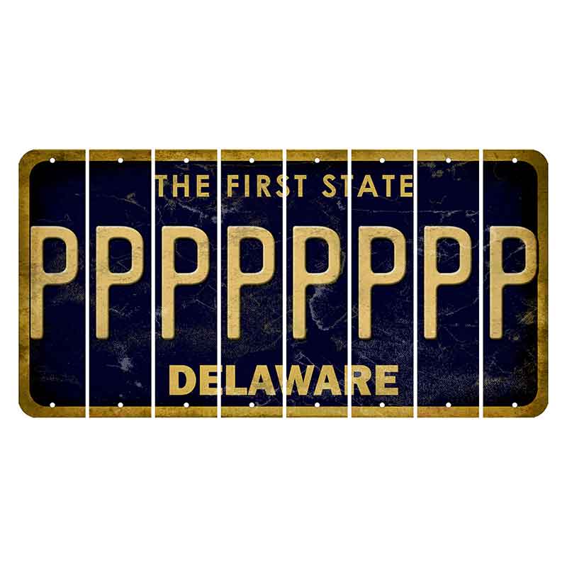 Delaware The First State Cut License Plate Strips (Set of 8)