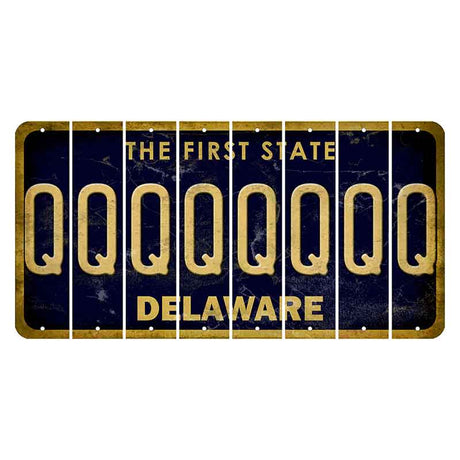 Delaware The First State Cut License Plate Strips (Set of 8)