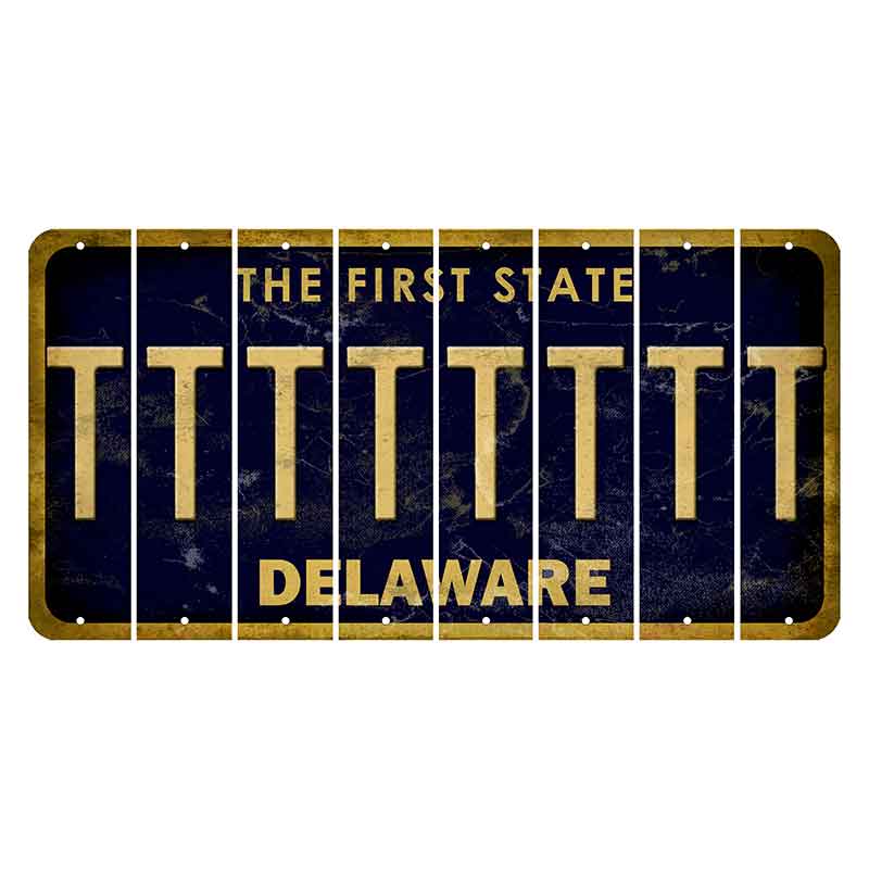 Delaware The First State Cut License Plate Strips (Set of 8)