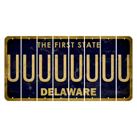 Delaware The First State Cut License Plate Strips (Set of 8)