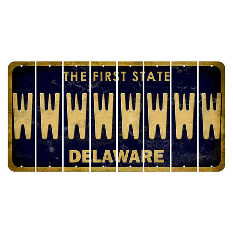 Delaware The First State Cut License Plate Strips (Set of 8)