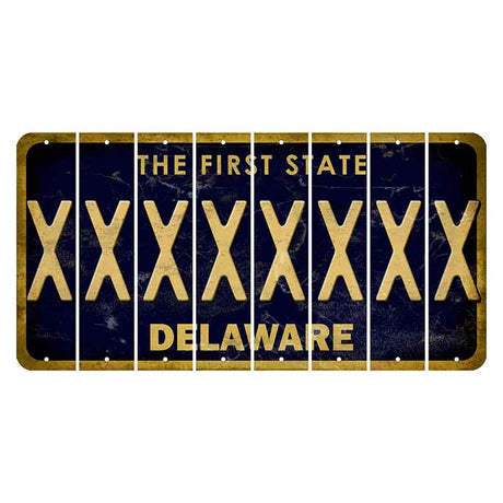 Delaware The First State Cut License Plate Strips (Set of 8)