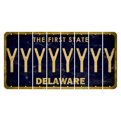 Delaware The First State Cut License Plate Strips (Set of 8)