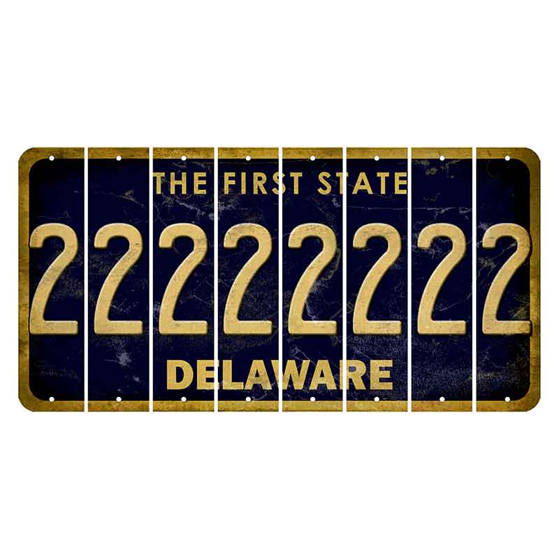 Delaware The First State Cut License Plate Strips (Set of 8)