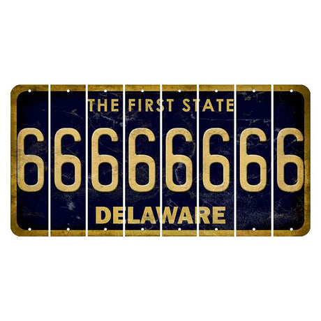 Delaware The First State Cut License Plate Strips (Set of 8)