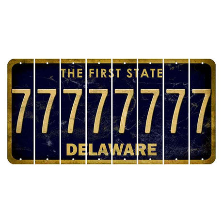 Delaware The First State Cut License Plate Strips (Set of 8)