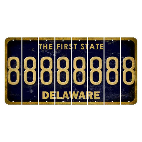 Delaware The First State Cut License Plate Strips (Set of 8)