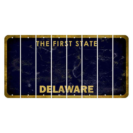 Delaware The First State Cut License Plate Strips (Set of 8)