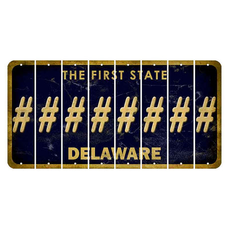 Delaware The First State Cut License Plate Strips (Set of 8)