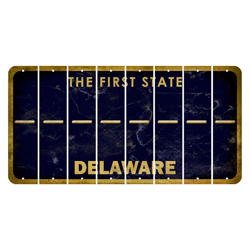 Delaware The First State Cut License Plate Strips (Set of 8) Hyphen