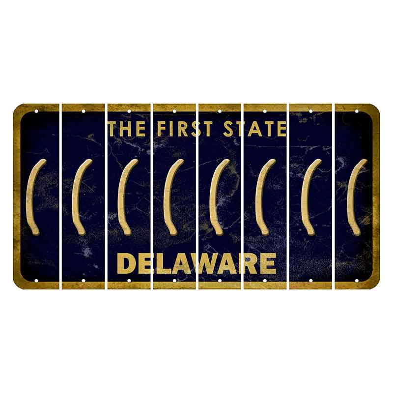Delaware The First State Cut License Plate Strips (Set of 8) Parenthesis - Left