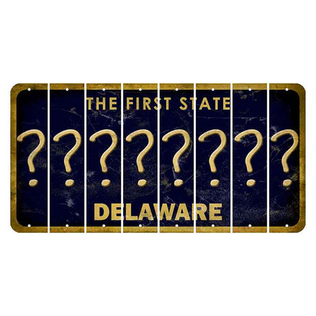 Delaware The First State Cut License Plate Strips (Set of 8)