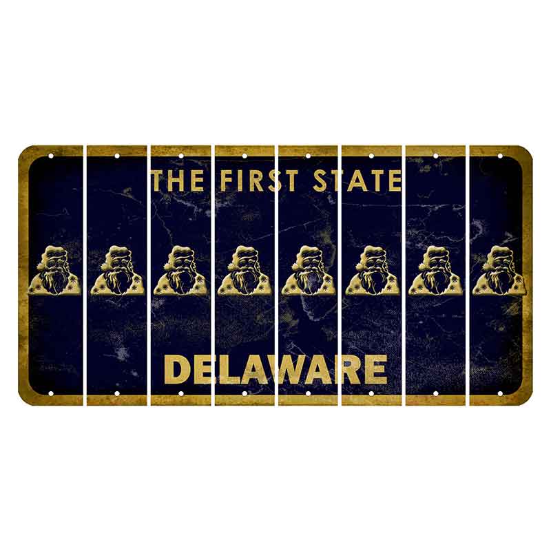 Delaware The First State Cut License Plate Strips (Set of 8) Rifle