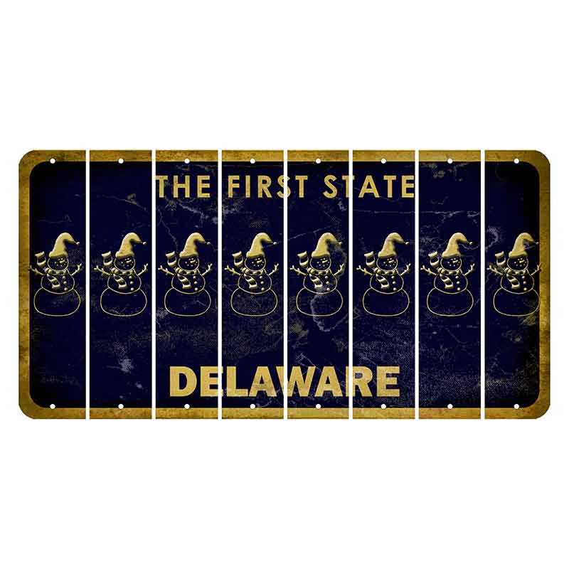 Delaware The First State Cut License Plate Strips (Set of 8)