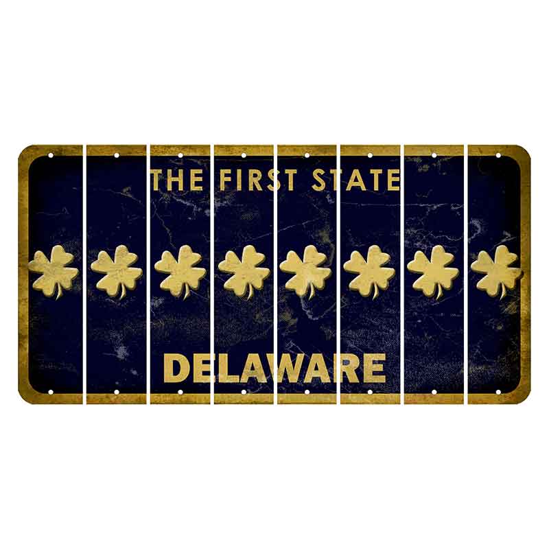 Delaware The First State Cut License Plate Strips (Set of 8) Sea Turtle