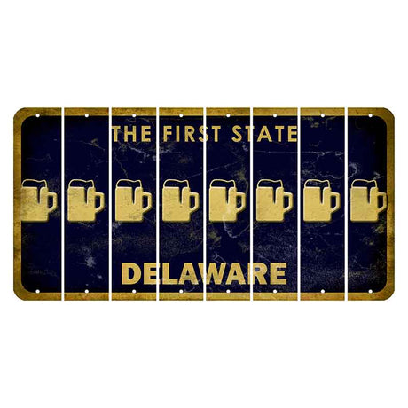 Delaware The First State Cut License Plate Strips (Set of 8)